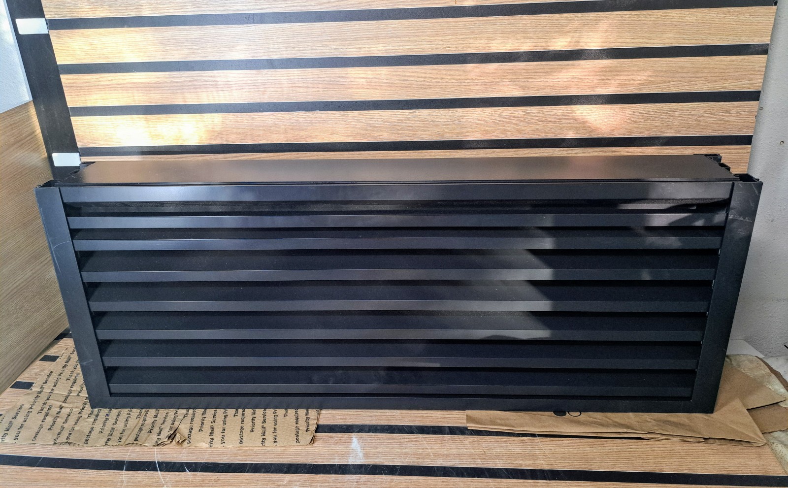 Black Industrial Louver 39.5x15x5 AMCA Vertical Blade Wind Driven Rain Vent NEW