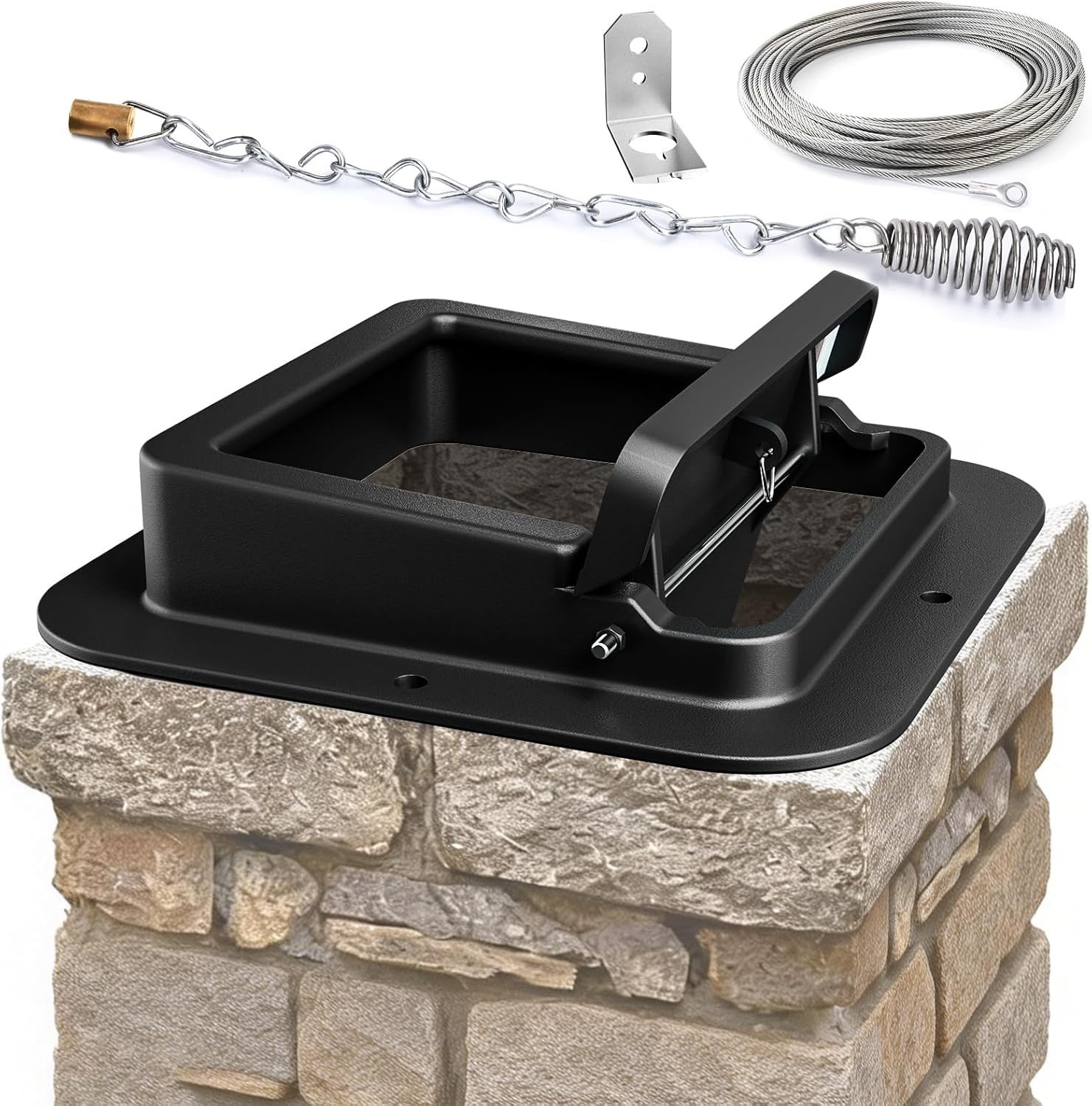 Chimney Damper Kit 13″x13″, Air Tight Chimney Damper for Wood-Fueled Masonry Fir