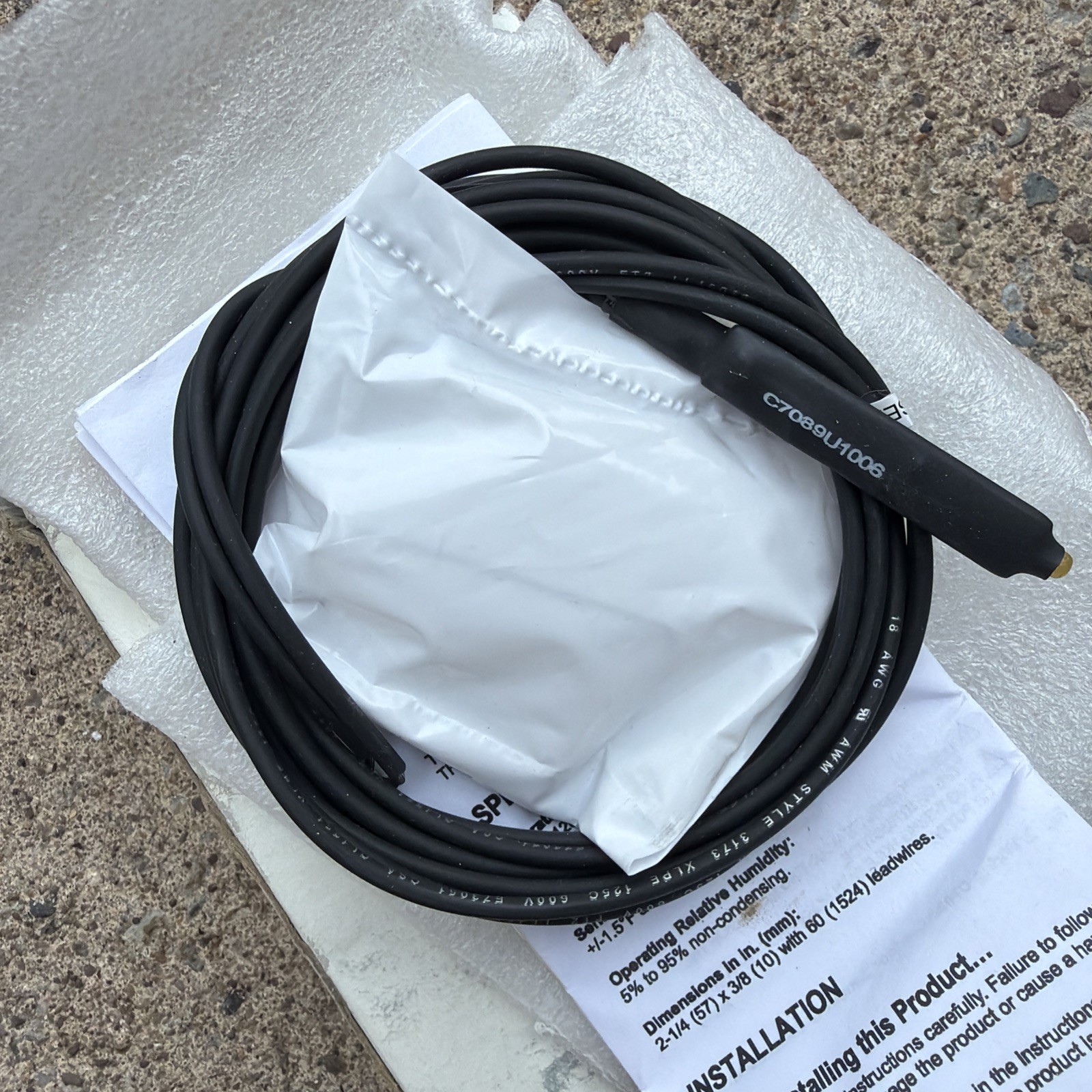 Honeywell Outdoor Temperature Sensor for TH8000 Thermostat White C7089U1006