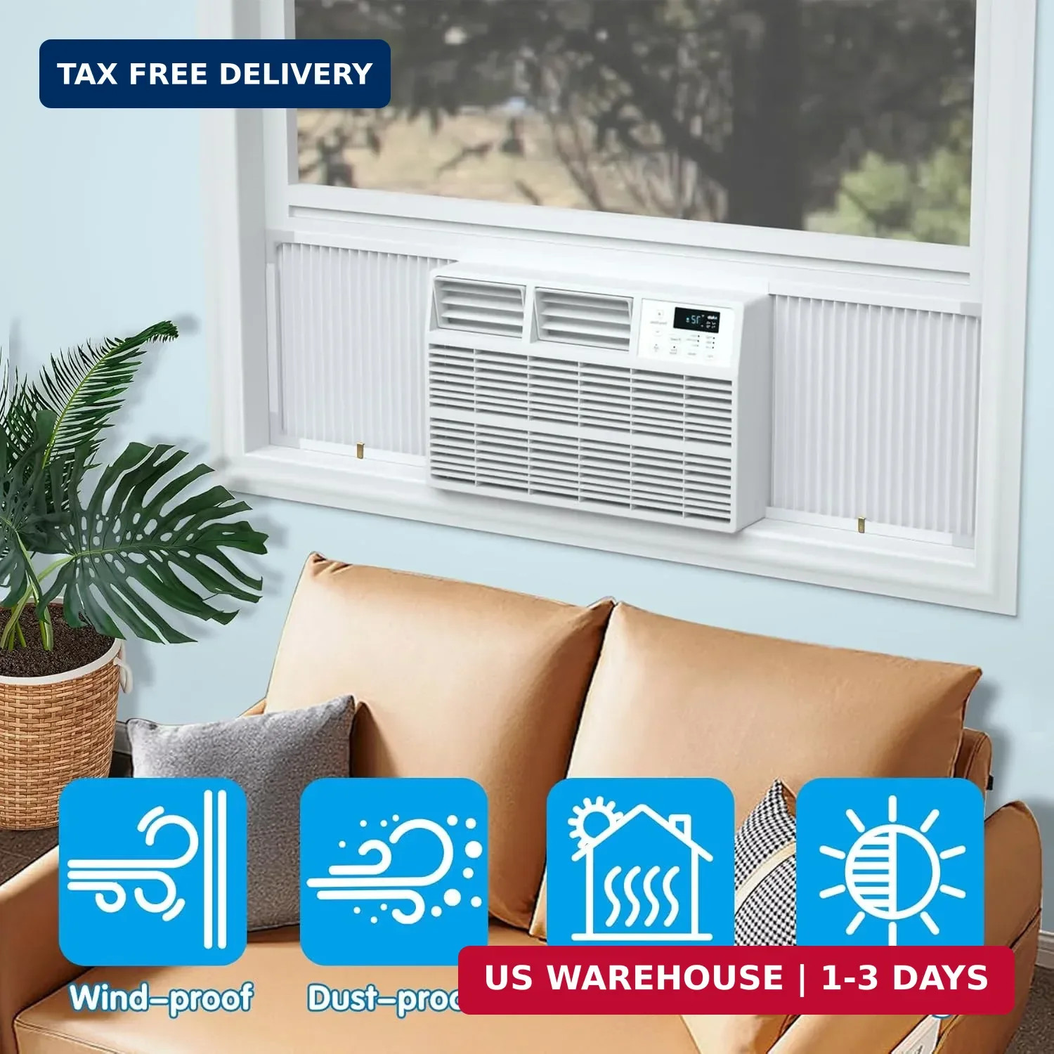 Air Jade Window Air Conditioner Side Panels with Frame, Adjustable AC Side Panel