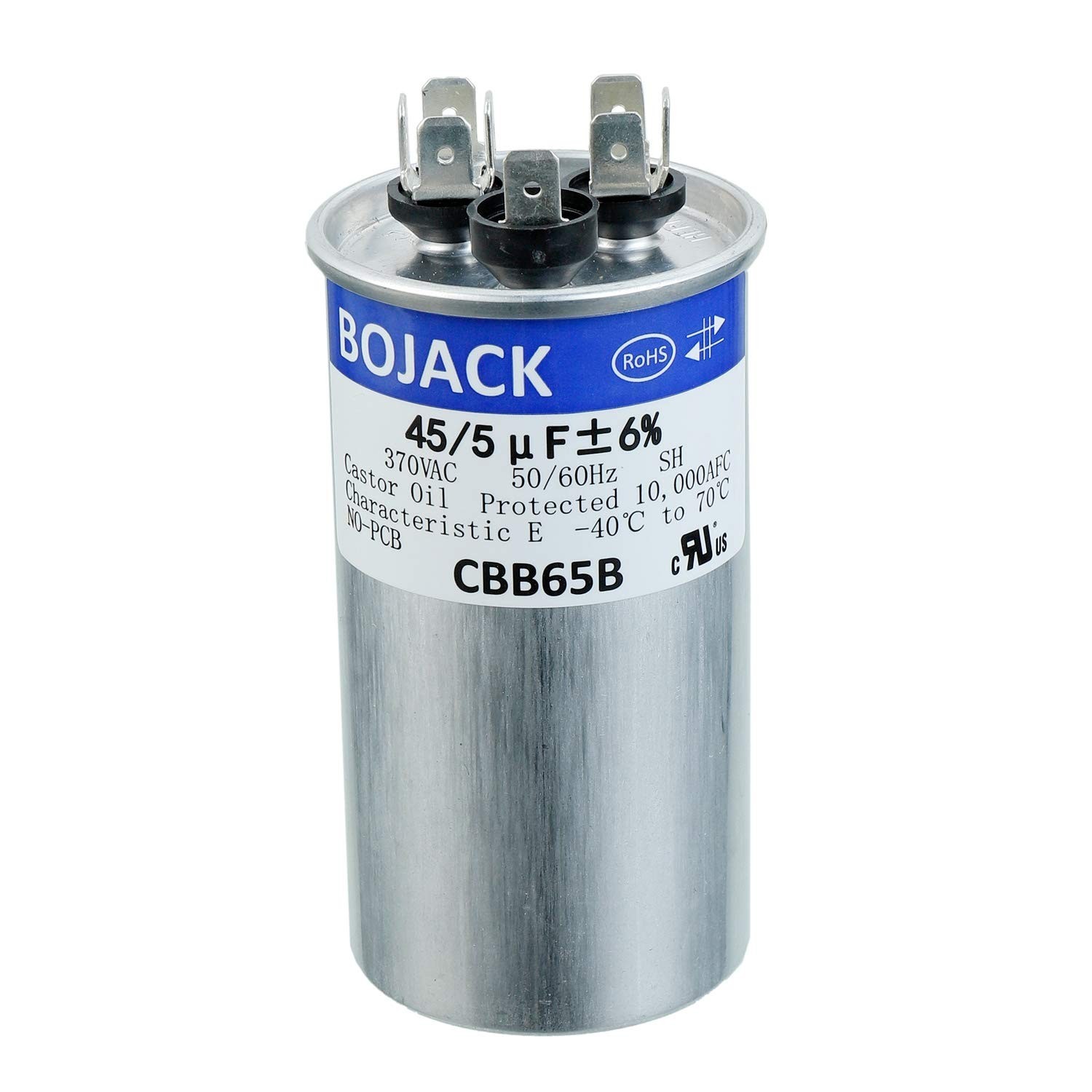 45+5uF Dual Run Capacitor 370V CBB65 for AC Motor, Fan Start, Condenser