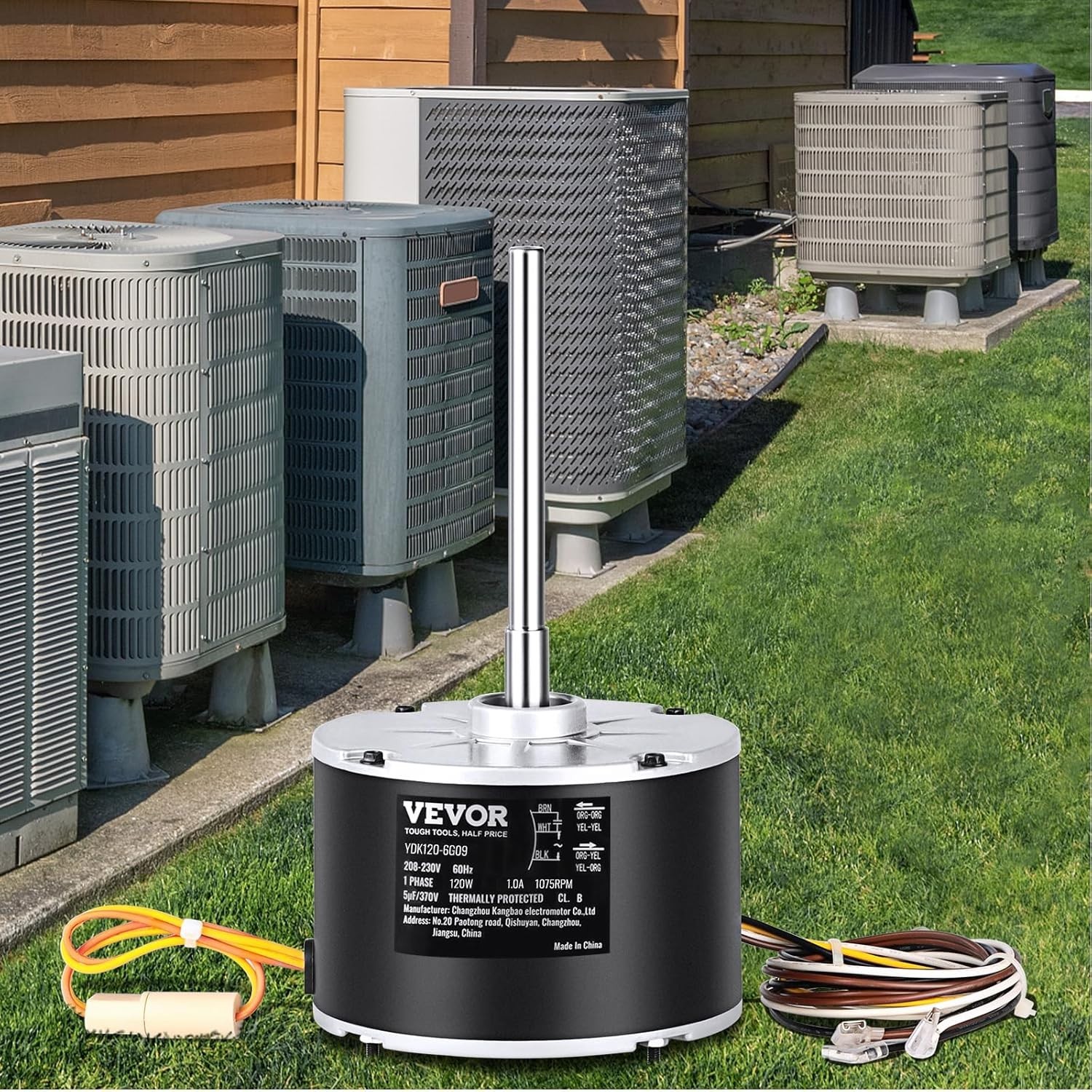 Upgrade Your AC: 1/6HP 1075RPM Condenser Motor with Auto Reversible Rotation