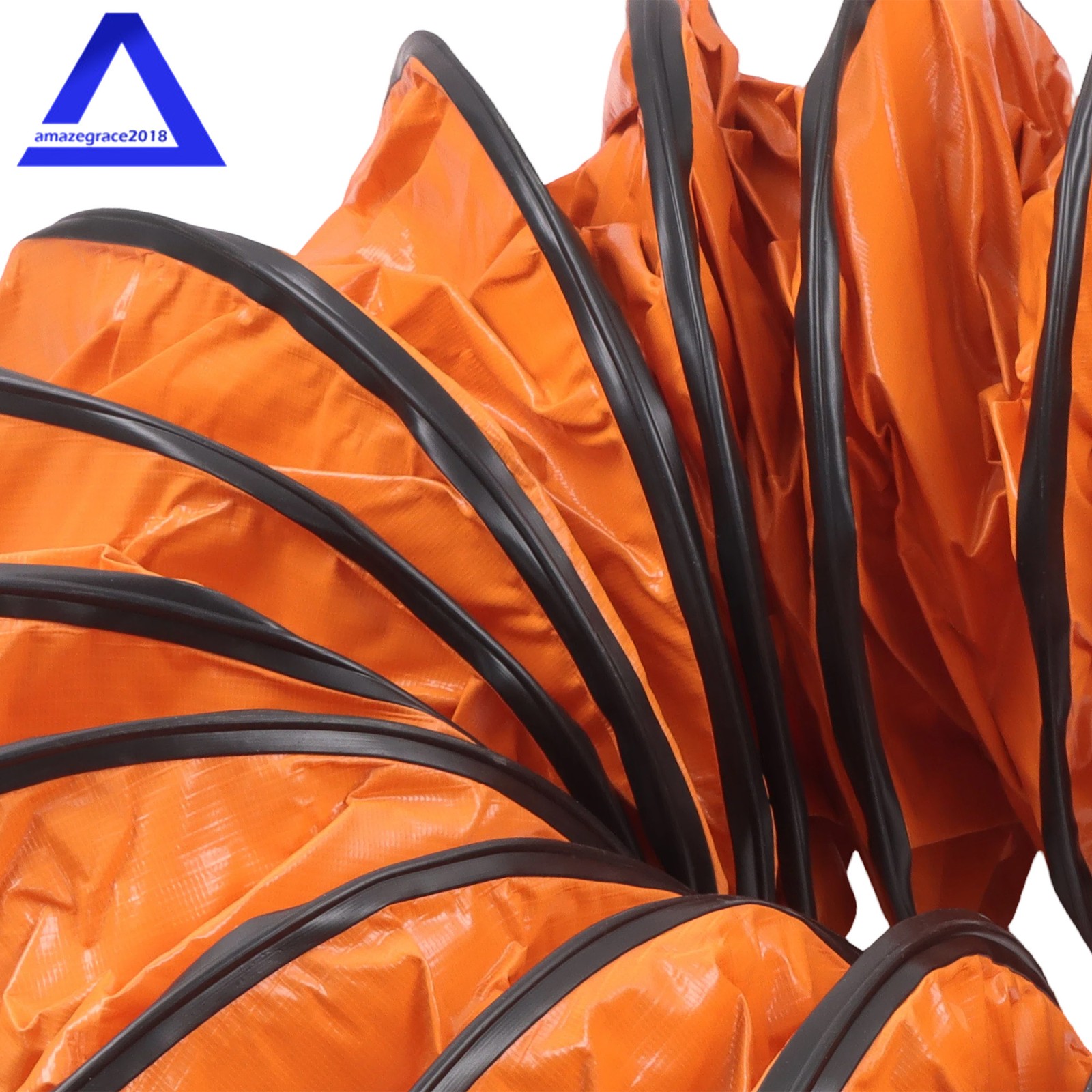 PVC Flexible Duct Hose for Ventilator Blower Fan w/ Rope & D-Ring 10″ × 25FT