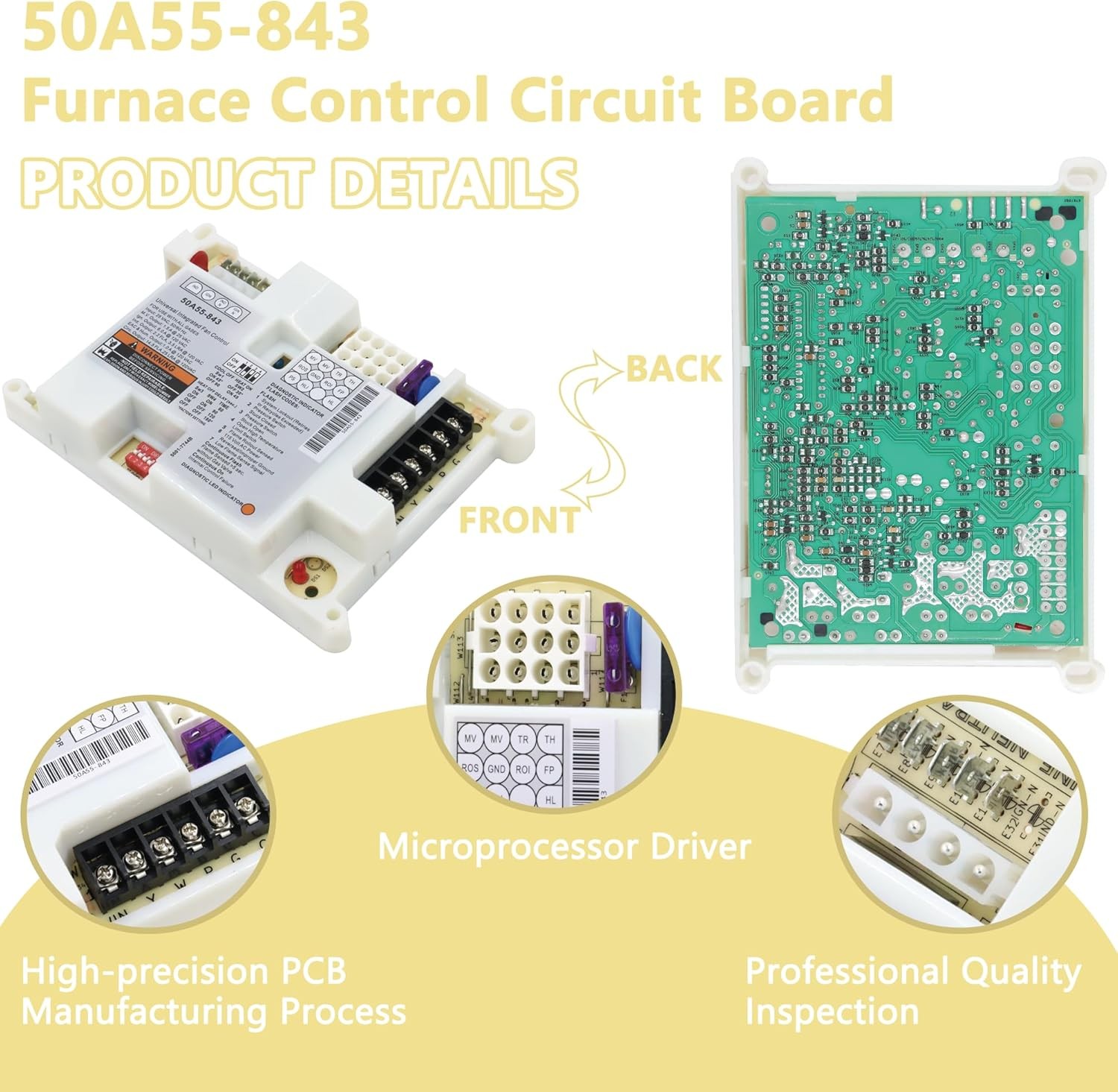50A55-843 Furnace Ignition Control Module Ignition Board for White Rodgers New