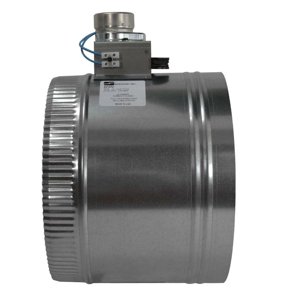 Suncourt Motorized Adjustable Damper Closed Galvanized Steel 10 in. Round