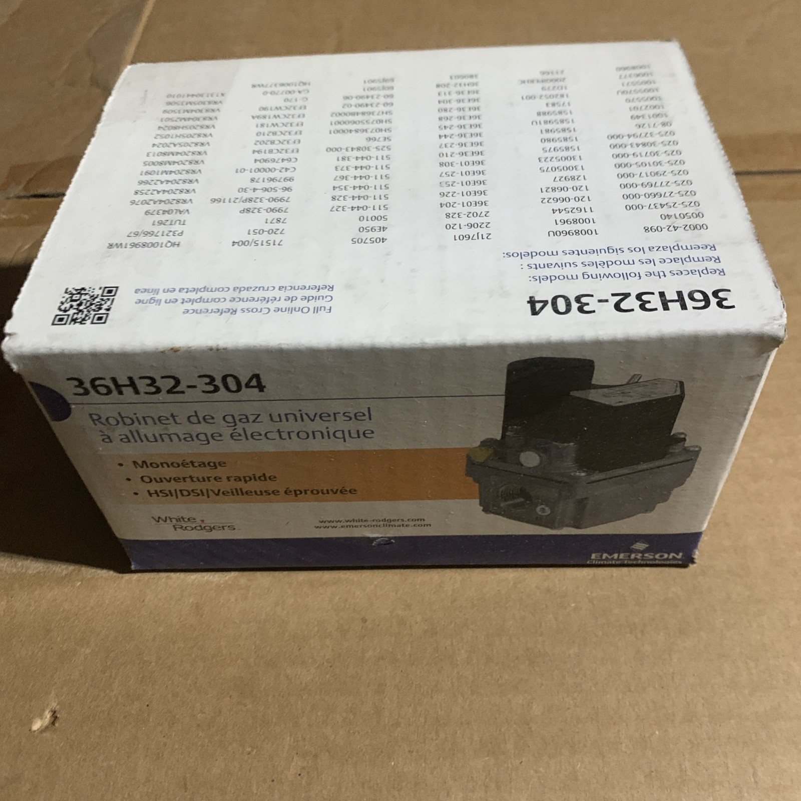 White-Rodgers 36H32-304 Gas Valve, Ng/Lp, Electronic, 24 V, 14 In Wc, Fast