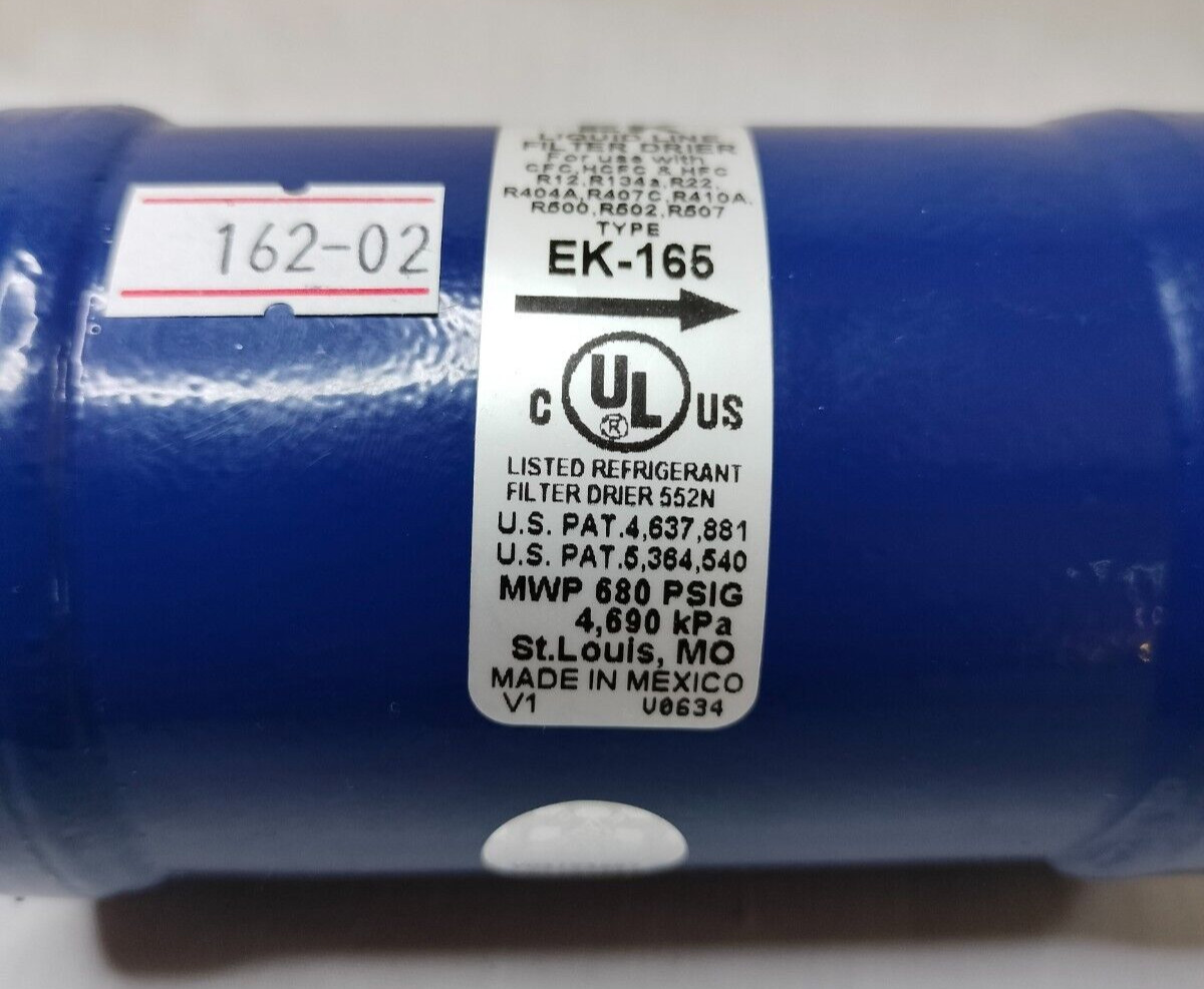 Emerson EK-165 EK165 EK Liquid Line Filter Drier MWP 680 PSIG Made in Mexico