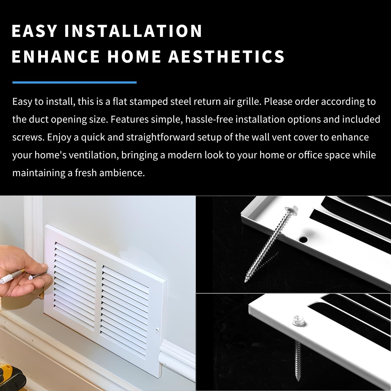 14×8 Vent Cover Air Return Flat Rejillas De Aire Acondicionado Durable Quality