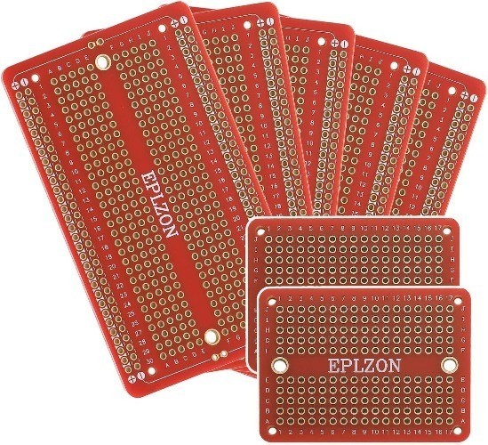 Gold Plated Solderable Breadboard PCB Board DIY Electronics Arduino Color: Red