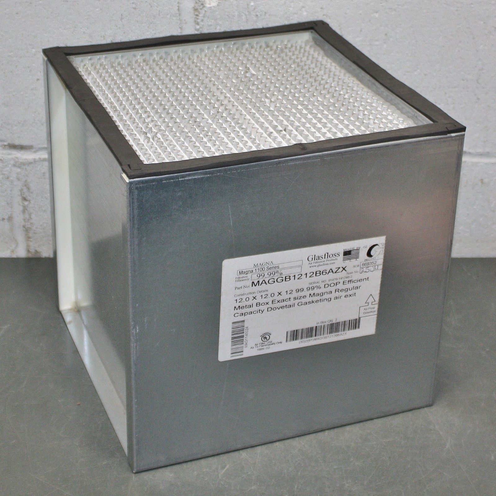 Omnitec Pleated Air Filter OAH1212-40, 12″ x 12″ x 11-1/2″, 0.3 Micron, 300 CFM