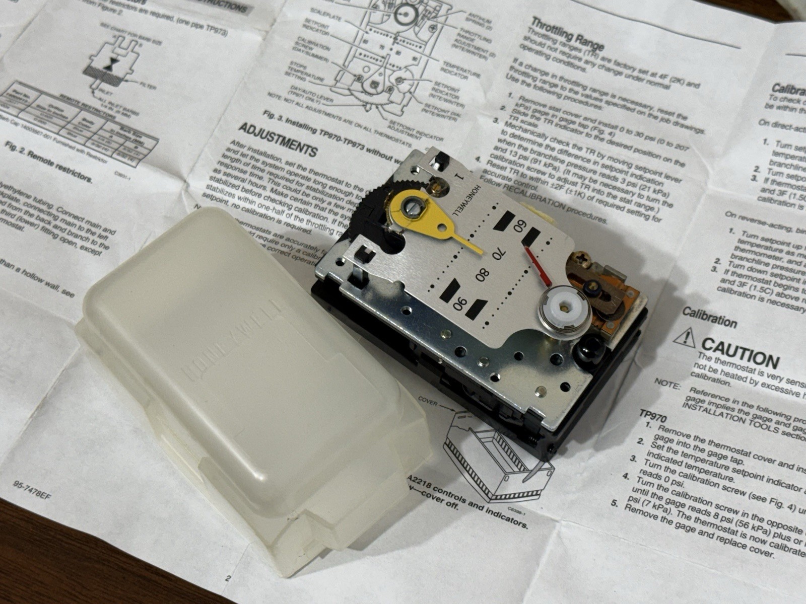 (ONE) 1- Honeywell TP970A 2004 4 Pneumatic Thermostat Direct Acting Analog – NEW