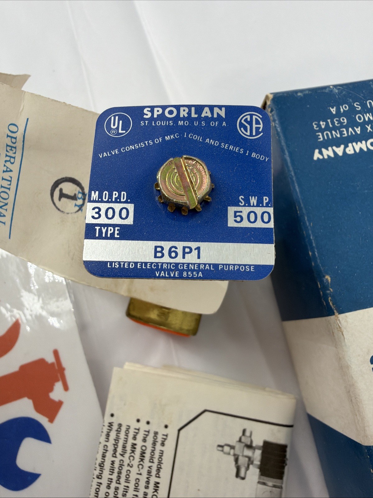 Sporlan B6P1 Solenoid Valve Less Coil, 3/8” NPTF, R12-3.0, R22-5 Tons