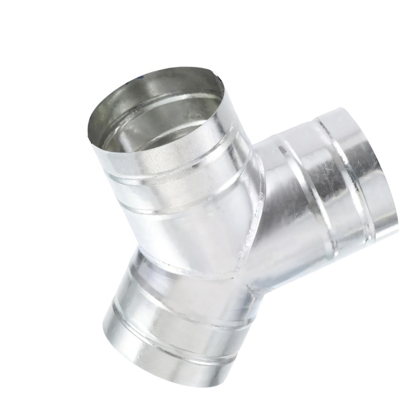 Strong Galvanized Steel Y Style Passage Duct Component 45 Degree Bend Structure
