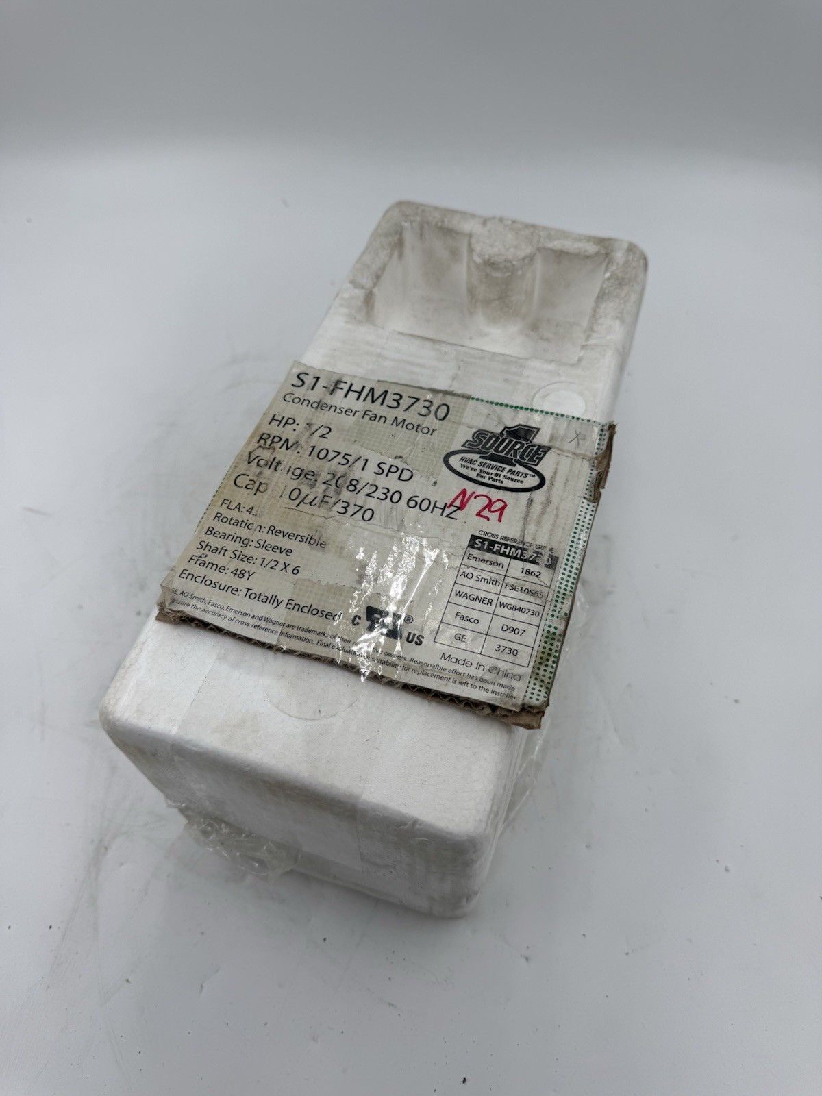 NEW Source 1 HVAC S1-FHM3730 Condenser Fan Motor #N29