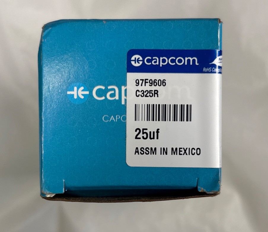 Capcom 25 UF MFD X 370 Vac GE Industrial Replacement Capacitor Round, 97F9606