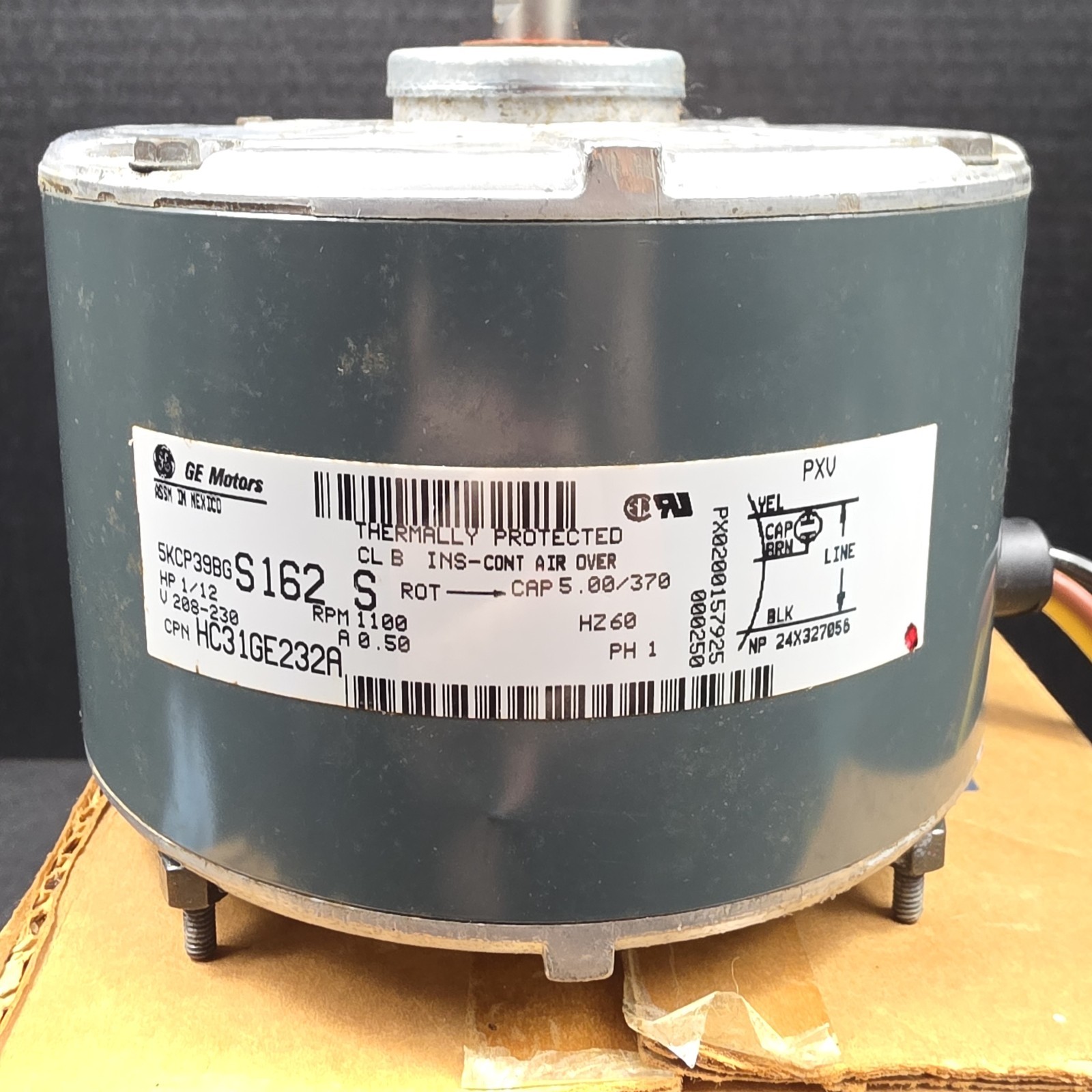 Carrier Bryant GE Condenser Fan Motor 5KCP39BGS162S / HC31GE232 1/12 HP, N.O.B.