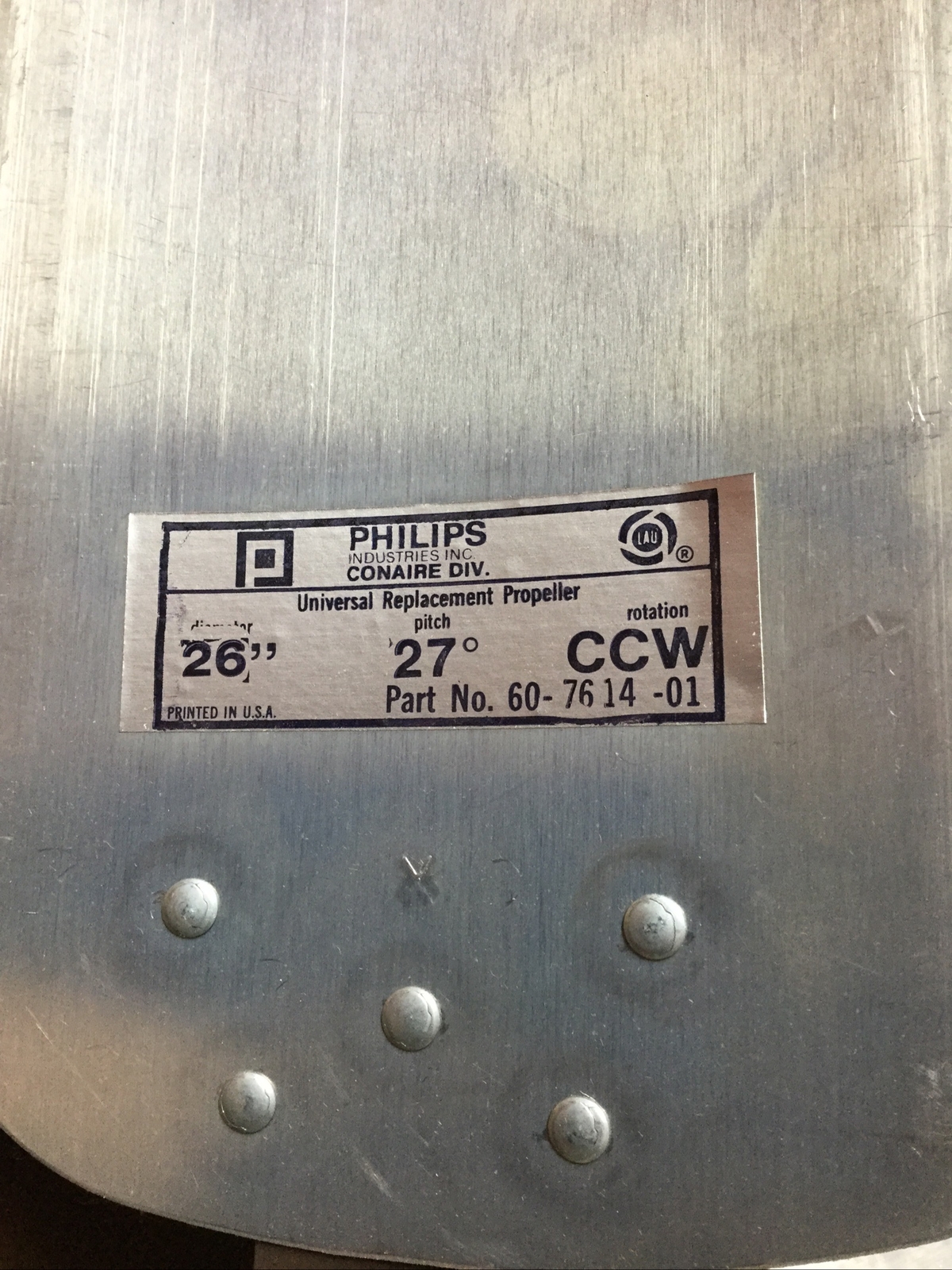 60-7614-01 Lau 26″ Diameter 27 Degree 5 Blade CCW