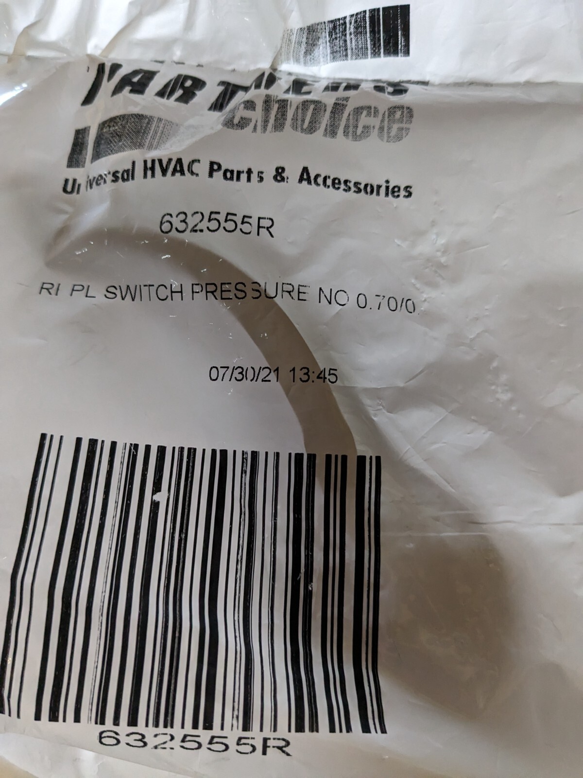 OEM Intertherm Nordyne Furnace Pressure Switch Fits 632555 632555R -0.70 -0.50