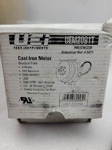 UEI TEST INSTRUMENTS UEM2091T 1550 RPM Motor Cast Iron 9 Watt 230V 5421