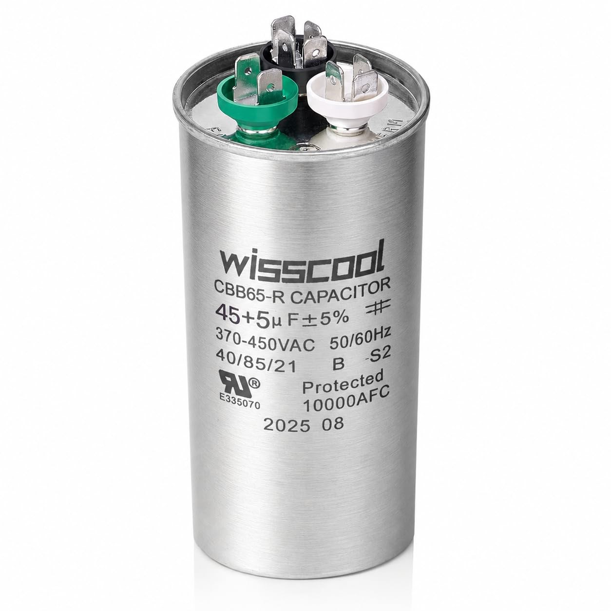 WISSCOOL UL 45+5uF 45/5 MFD ±5% 370V/440VAC CBB65 AC Capacitor CBB65B Round…