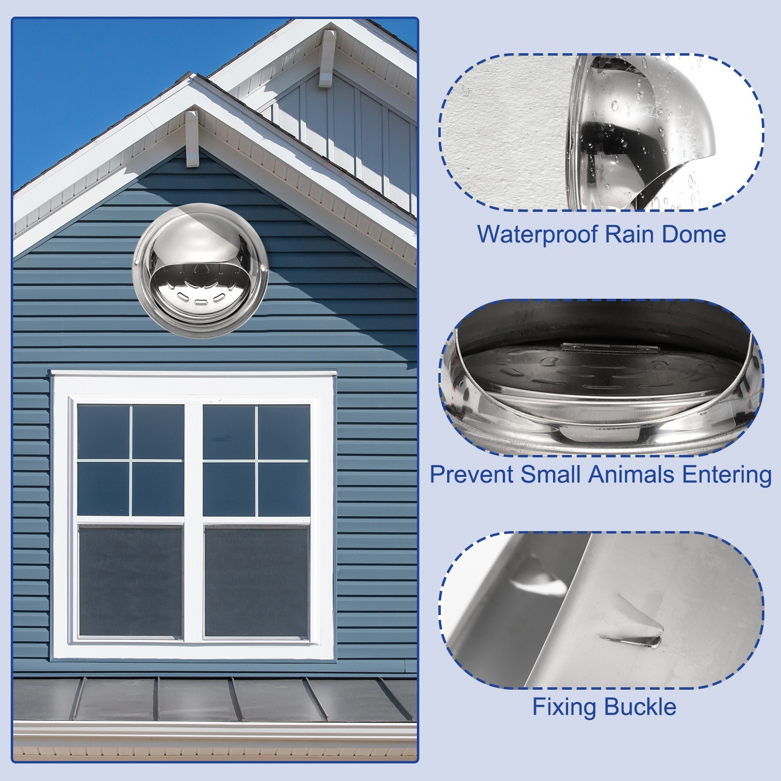 4 Inch Vent Cover, Round Exhaust Vent for Outdoor Ventilation System 2 Set