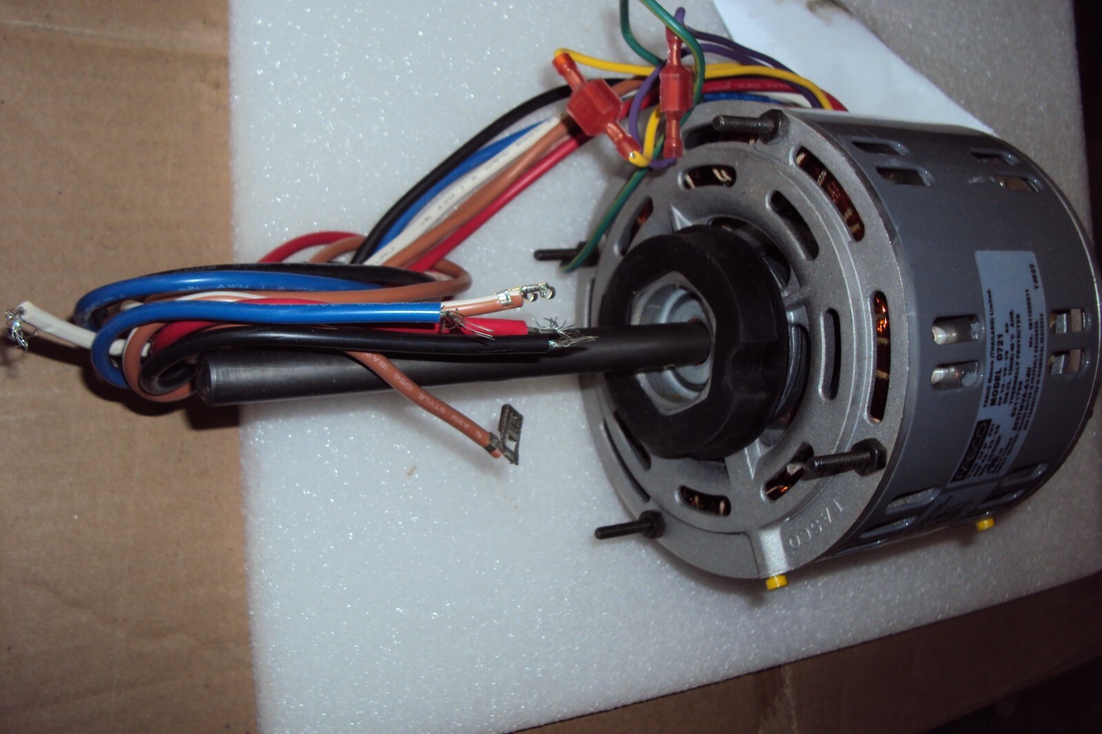 FASCO D721 Direct Drive Blower Motor: 1/4,1/5,1/6 HP ,Open Air-Over, 115 V,3 SP