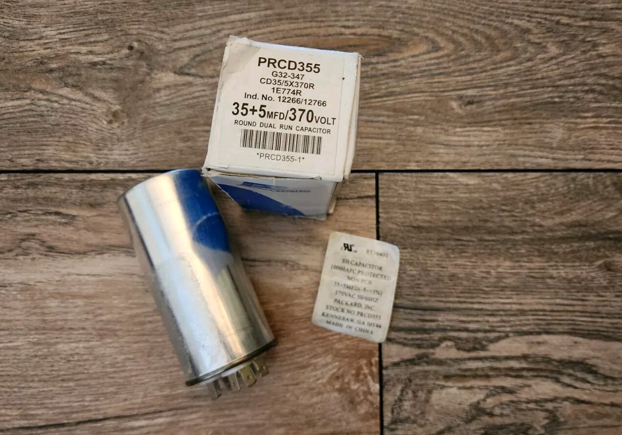 Packard PRCD355 Motor Round Dual Run Capacitor 35 + 5 uf MFD 370 Volt