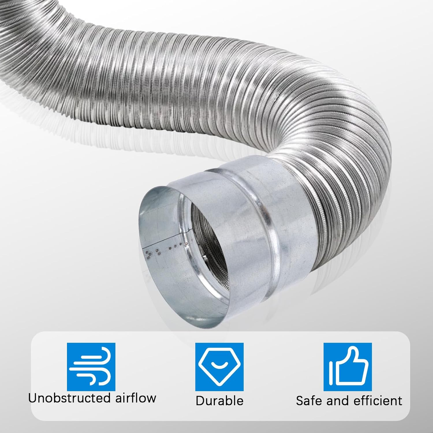 4 Inch Galvanized Metal Vent Duct Connector，Dryer Pipe Connection for Metal Drye