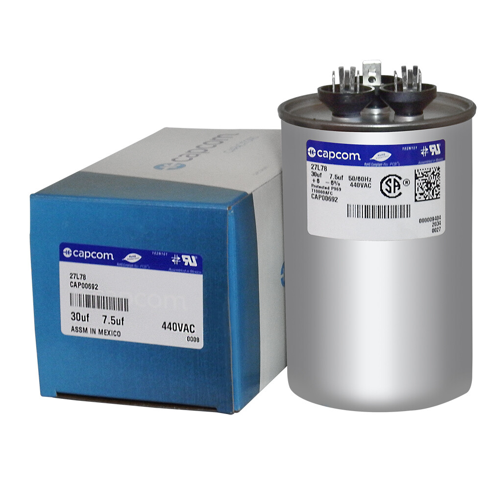 Trane American Standard Capacitor 30/7.5 uf MFD 440 volt CPT-0692 CPT00692