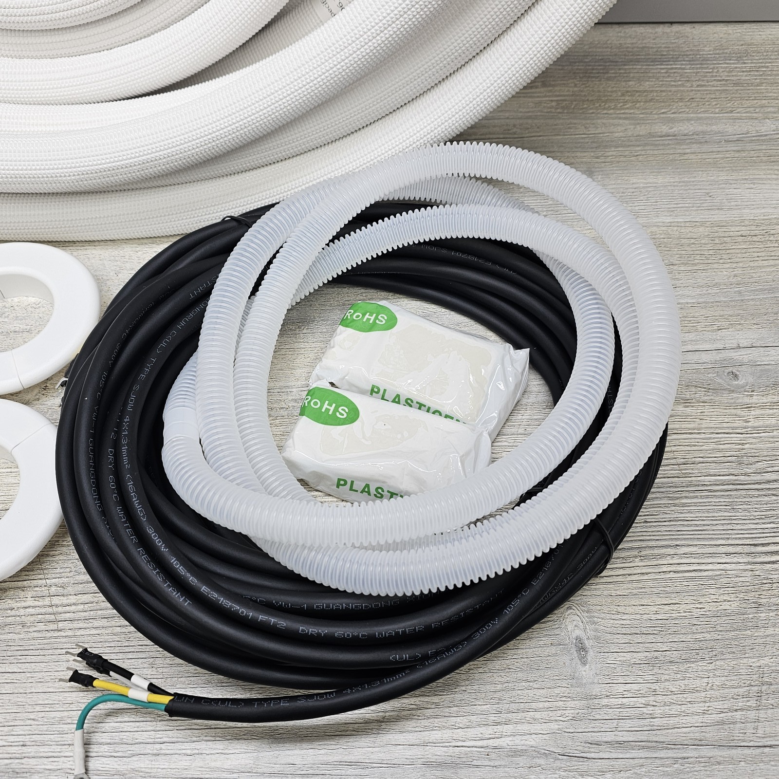 DELLA 50 Ft. Refrigerant Line Set 1/4″ & 3/8″ for Mini-Split AC HVAC Systems