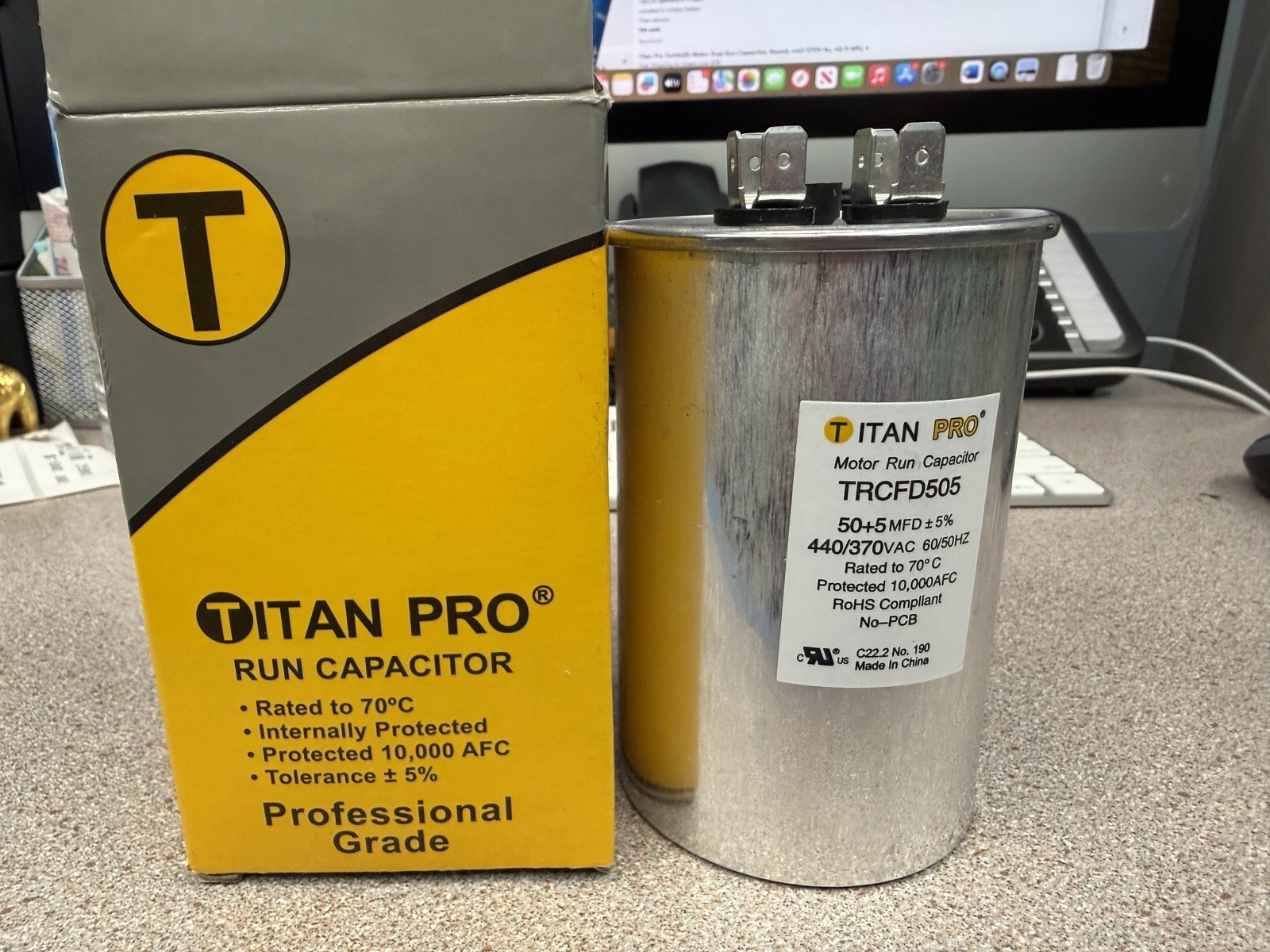 TITAN PRO TRCFD505 Motor Dual Run Capacitor New