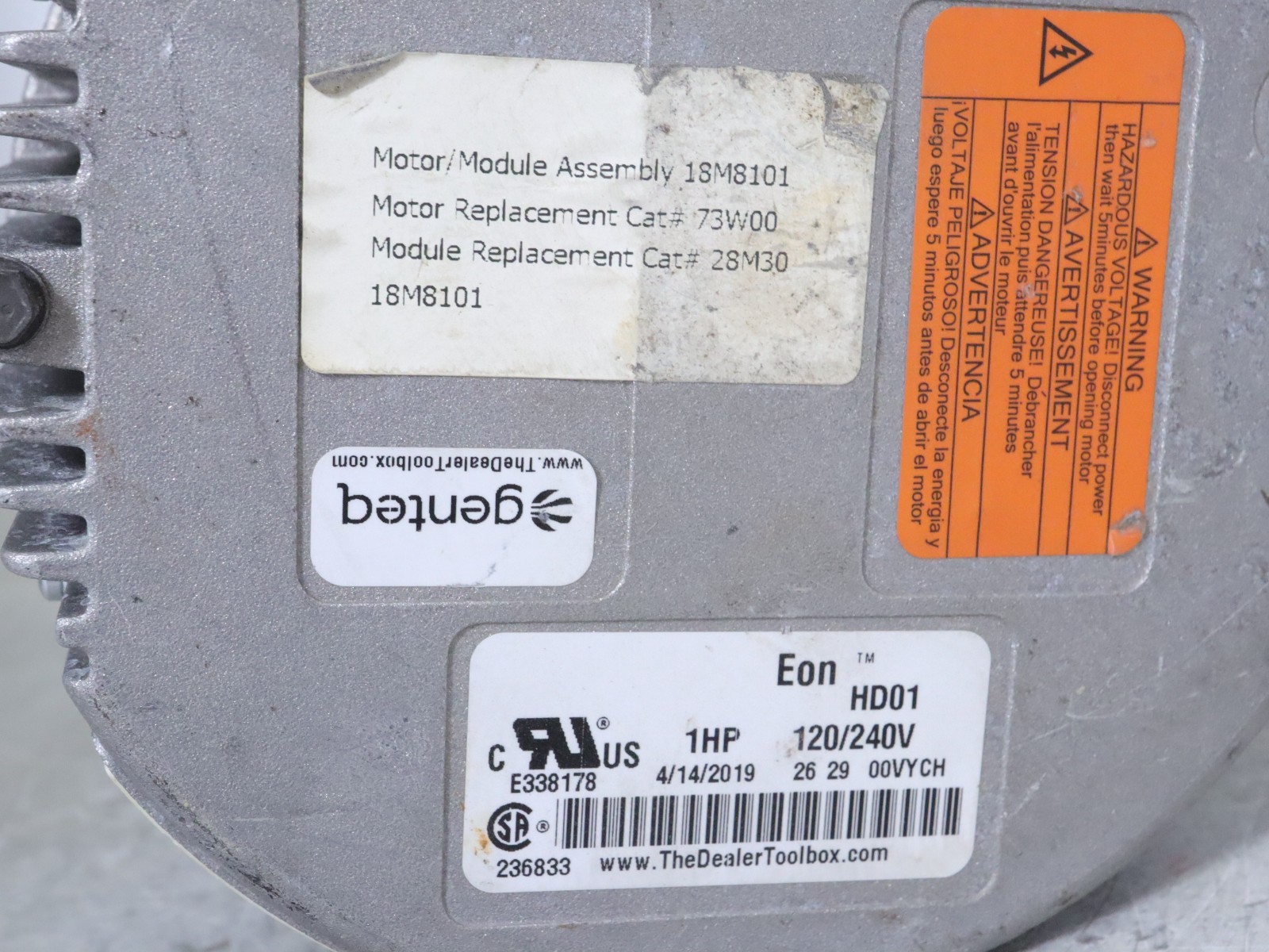 Genteq Eon 5SEA39RLV5003 Programmable Blower Motor 1HP 230V 5666 18M8101