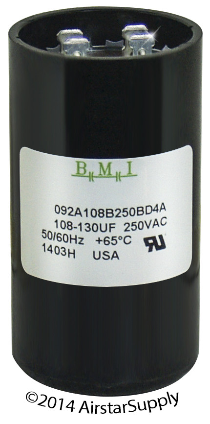 108-130 uF x 220 250 VAC BMI # 092A108B250BD4A Motor Start Capacitor USA