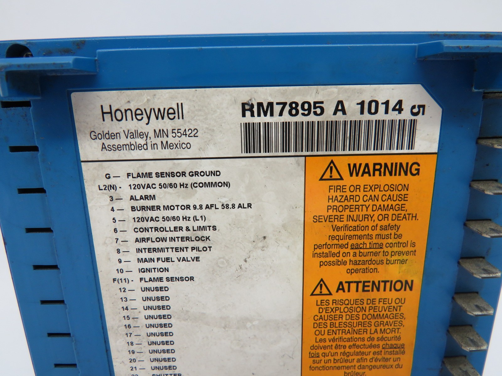 Honeywell RM7895A1014 Burner Control Microprocessor NO DIGITAL SCREEN USED
