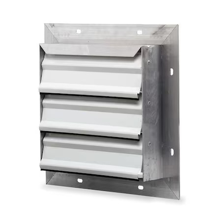 Dayton 53Dr12 12 In 17″H-W 5.75″L Aluminum Wall Shutter, 14-1/2 In X 14-1/2 In,