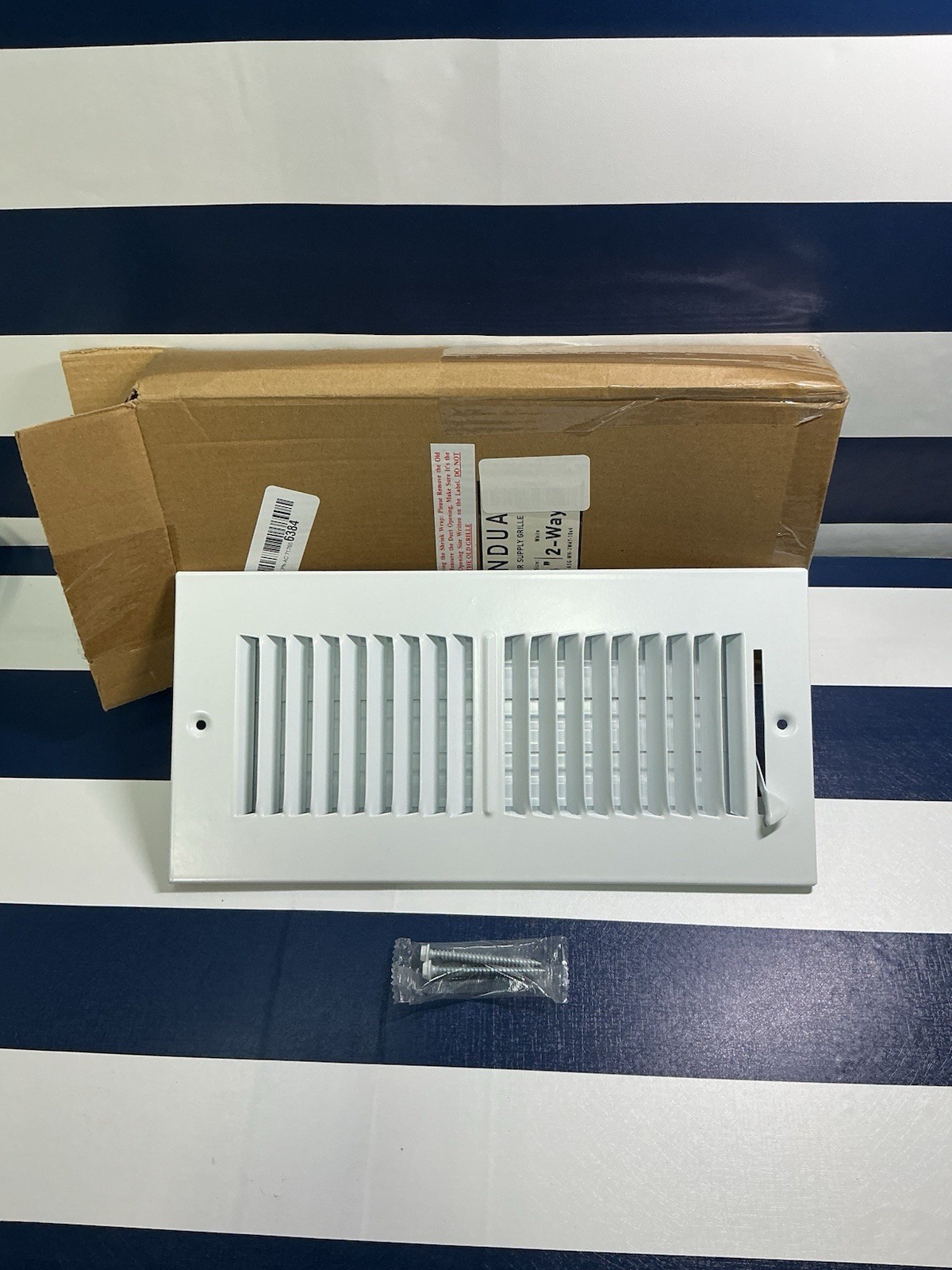 Fits 10×4 Duct Opening 2 Way Steel Air Supply Diffuser, Register Vent Cover Whit