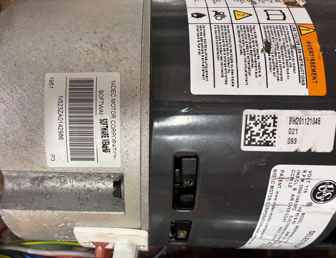 3/4 HP US Motors SelecTech M55PWUUA-1120 / Blower Motor / 3/4 HP w/ mounts