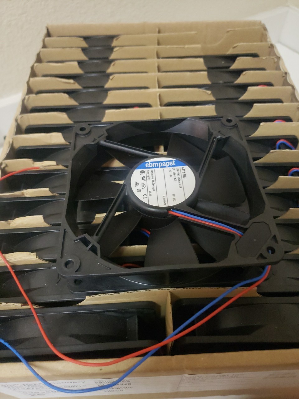 Lot of 25 EBM-Papst 4412 FGL Axial Fans 12V DC 1.3W 119mm – New Open Box