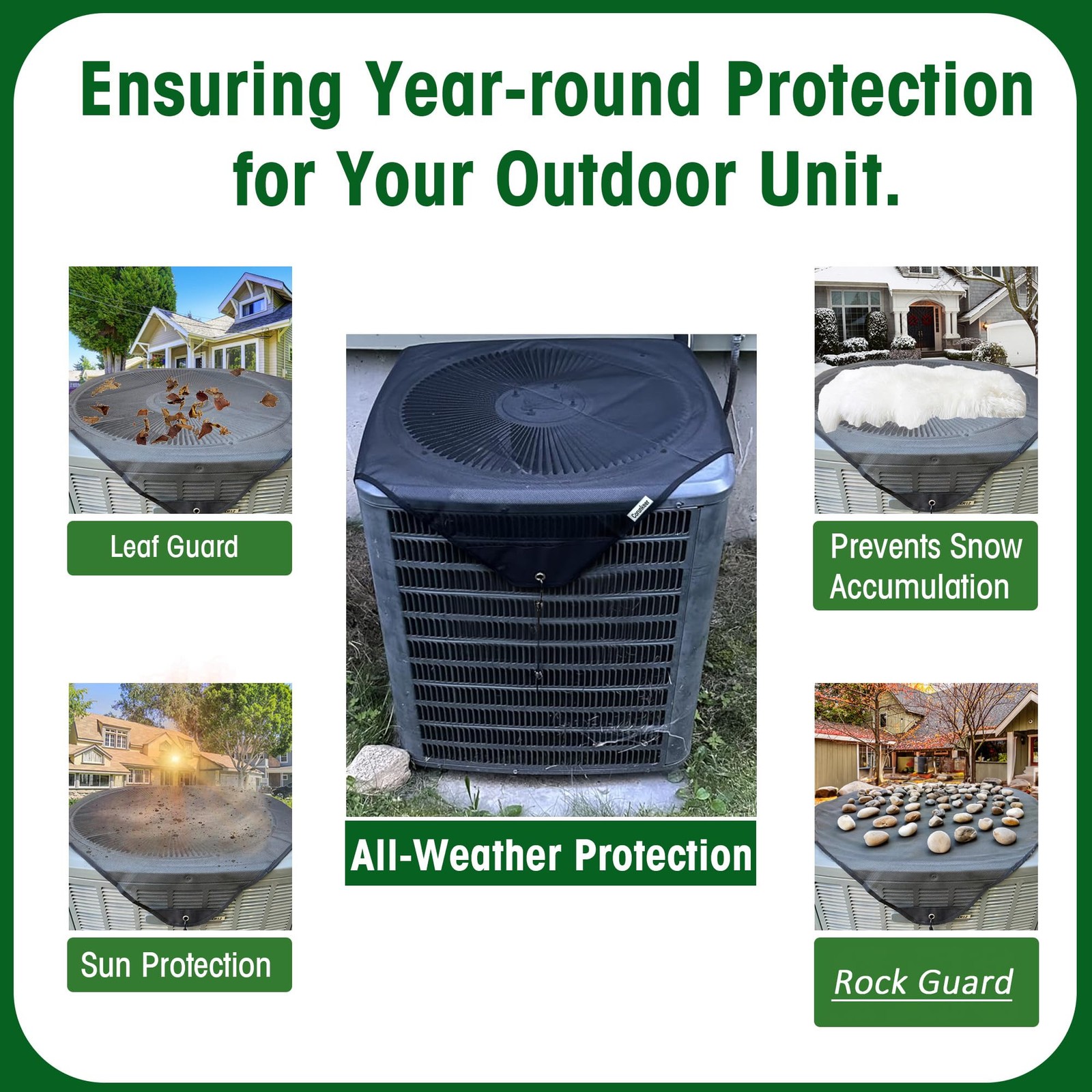 Air Conditioner Covers for Outside units, 32 x 32 Central 32″ x 32″, Black