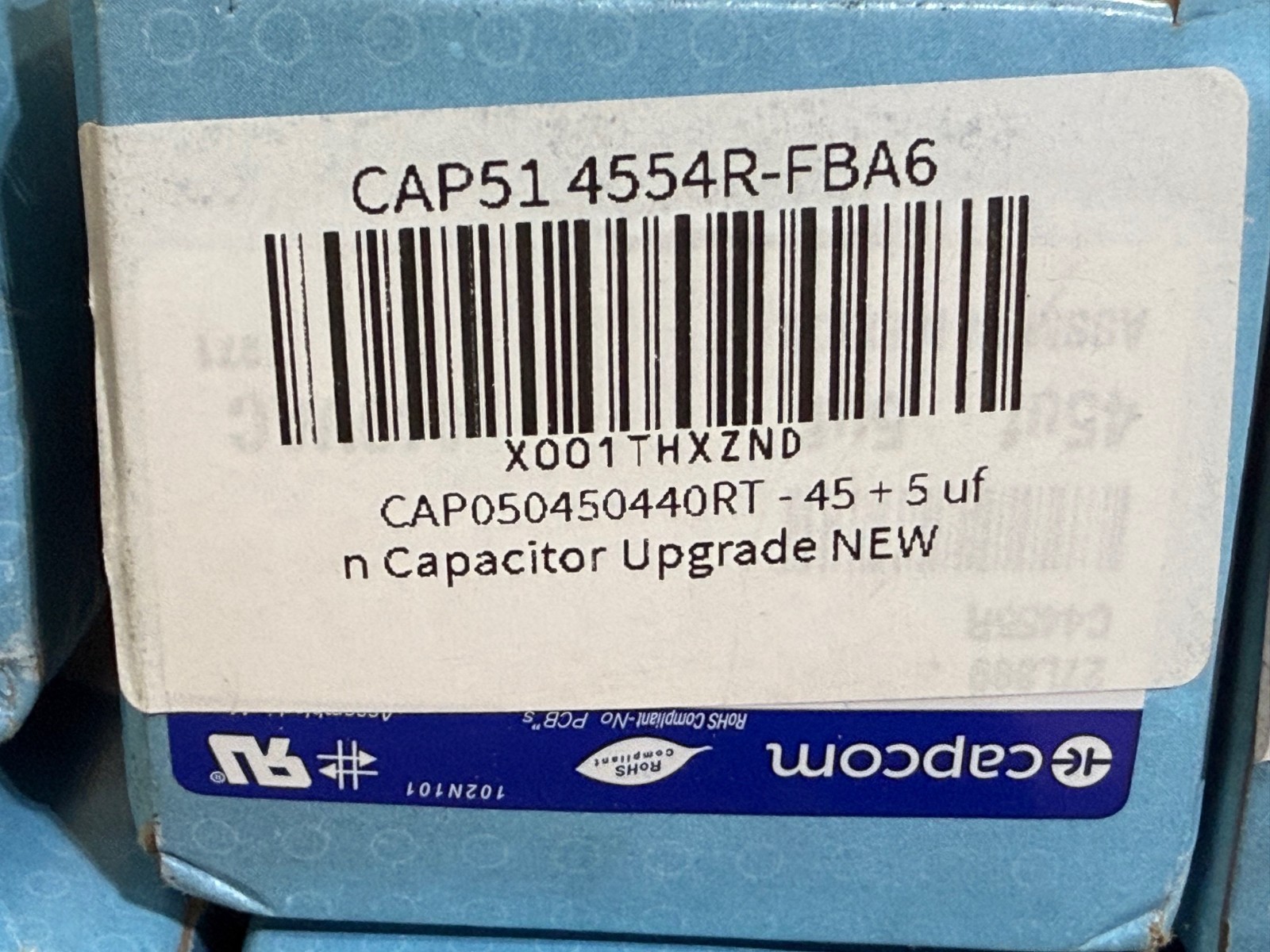 (6 PACK) Capcom Round Run Capacitor 27L889 45 + 5 uf MFD 440 Volt VAC