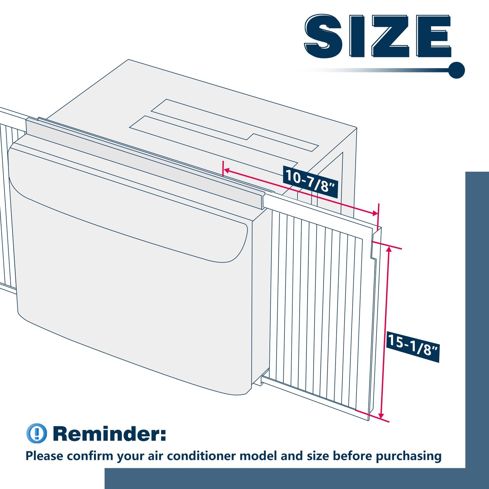 Pearwow Window Air Conditioner Side Panel with Fits 12000BTU AC Units