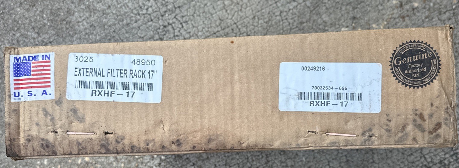 Rheem RXHF-17 External Filter Rack – 17 in OEM Open Box