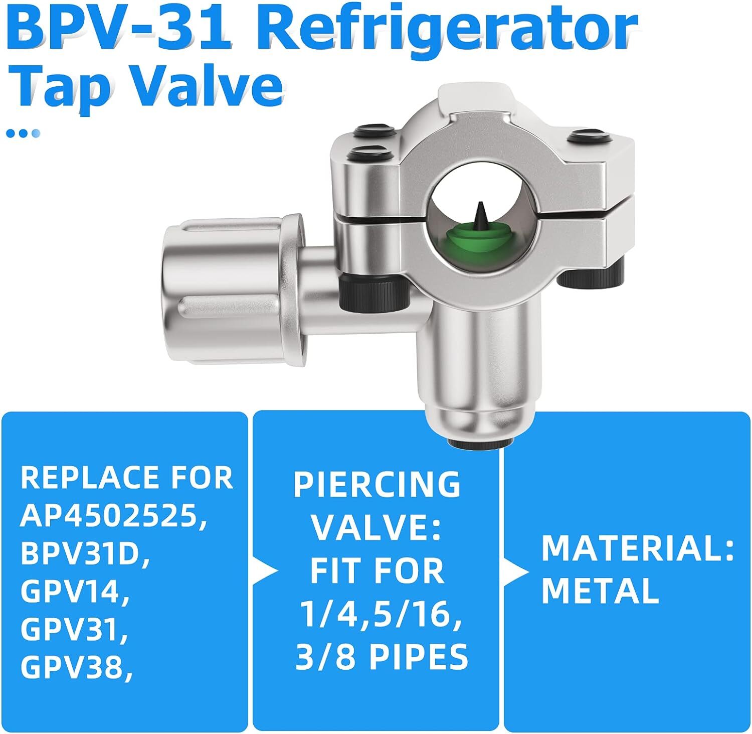 2 Pack BPV31 Bullet Piercing Valve A/C Refrigeration Lines 5/16 – 3/8 – 1/4 NEW