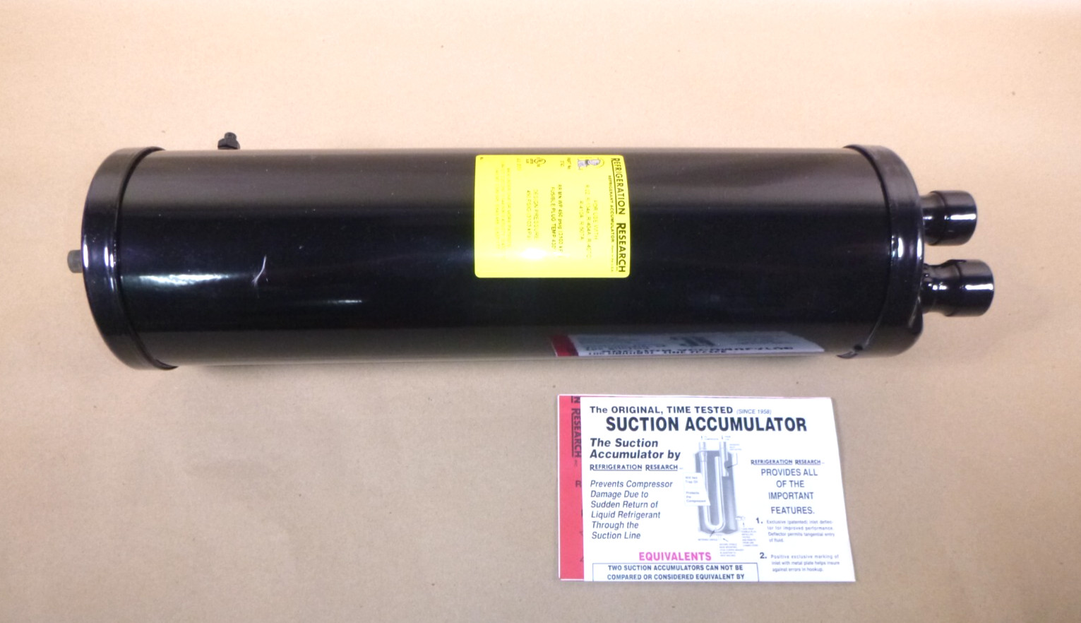 Refrigeration Research 6″ X 24.8″, 1-3/8″ Line Vertical Suction Accumulator 3743