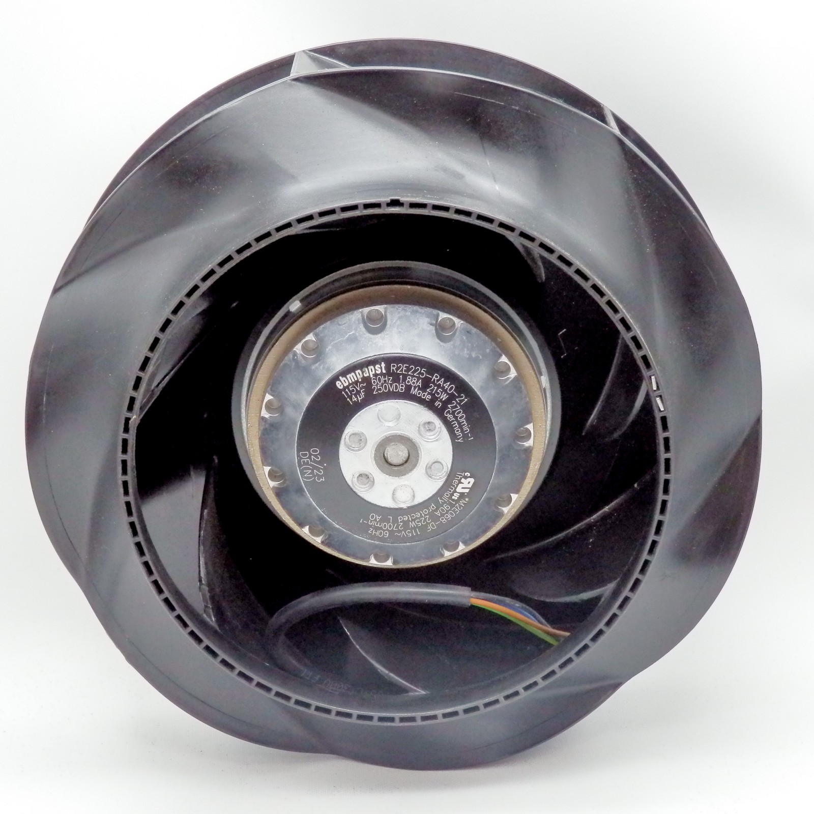 ebm papst R2E225-RA40-21 Round AC Centrifugal Fan 115VAC 225x99mm