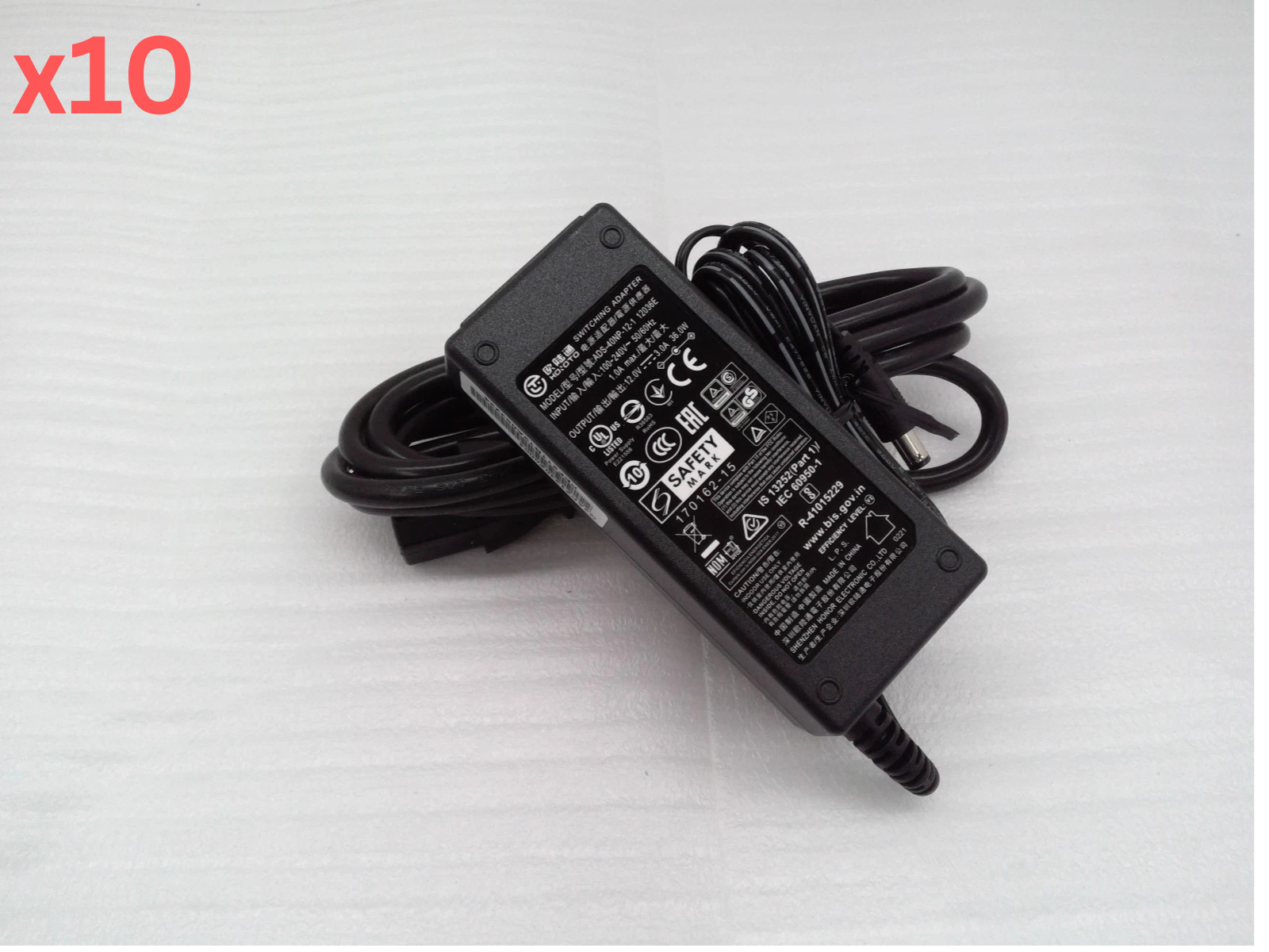 Lot of 10 HOIOTO 12V 2.5A ADS-40NP-12-1 12030E Ac Adapter Charger Black