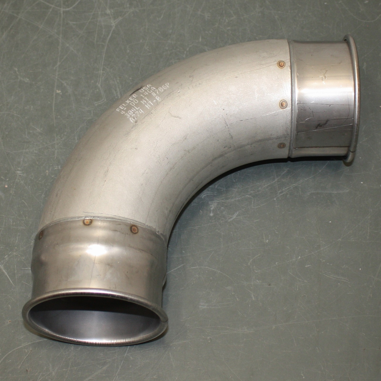 Nordfab QF 90° Elbow Fitting 8010003650, 4″ Round Duct, 304 Stainless Steel