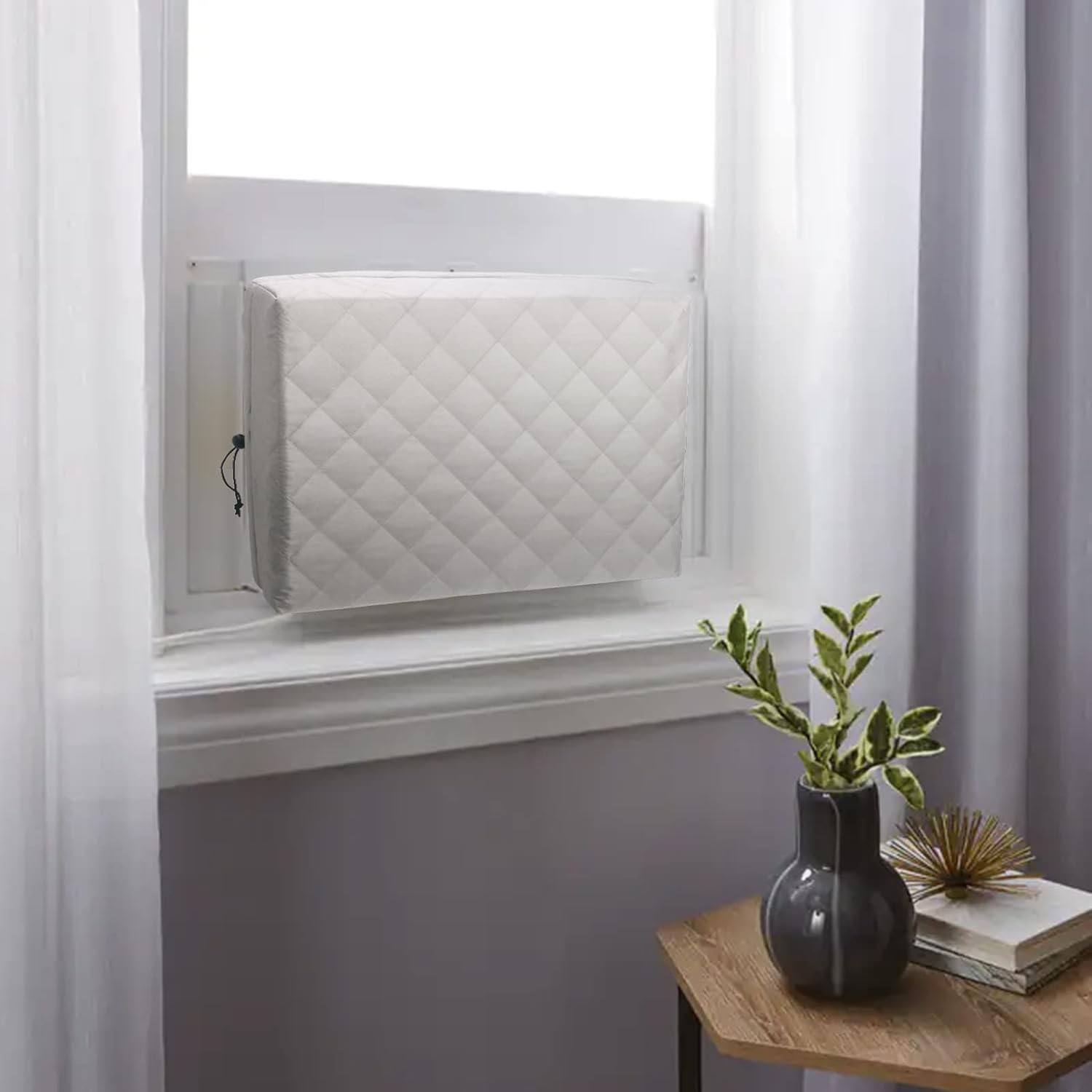 HOXHA 2 Pack Indoor Air Conditioner Cover for Window 21 x 15 x 3.5 inches