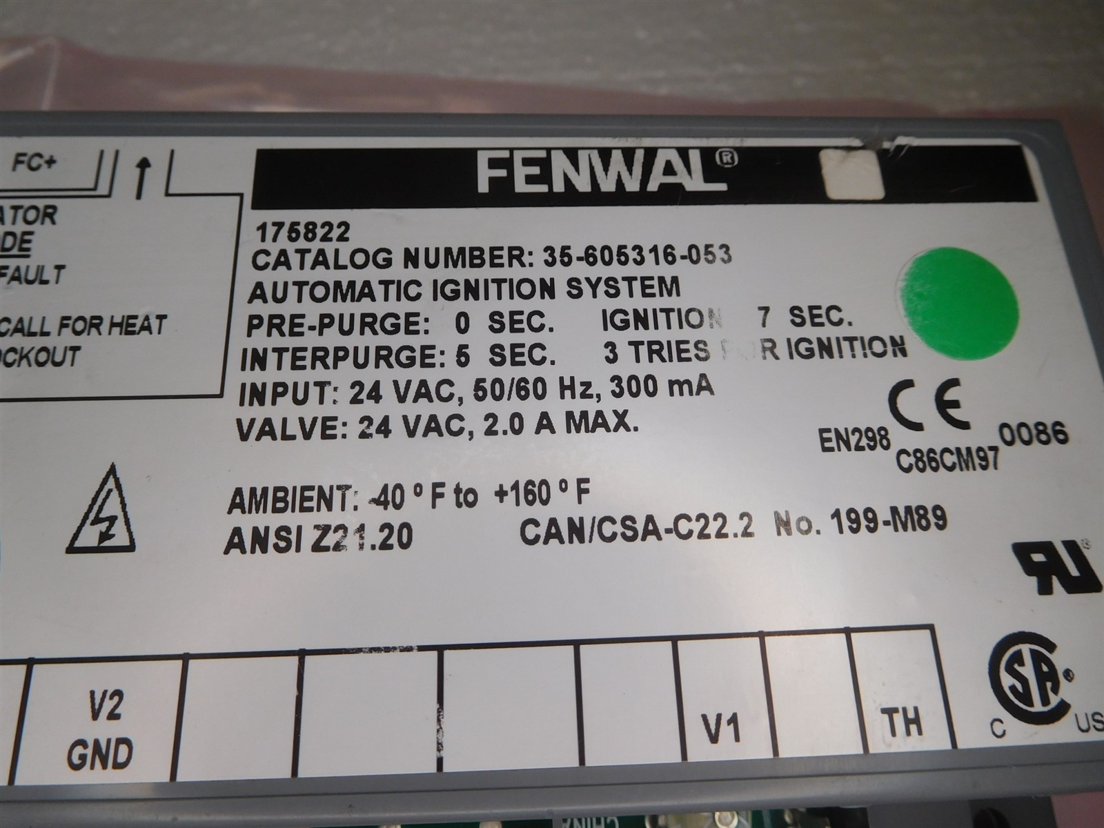 FENWAL 35-605316-053 Automatic Ignition Control Module PLS READ (051826)