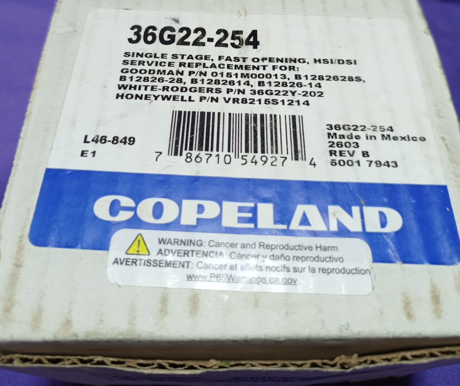 White Rodgers Copeland 36G22-254